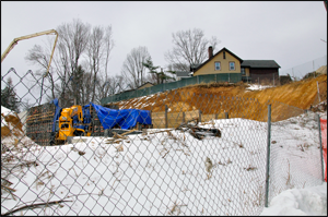 Construction is currently underway at the Chase Bank site off of Morristown Road in Bernardsville, NJ. Credit: S. Reynolds