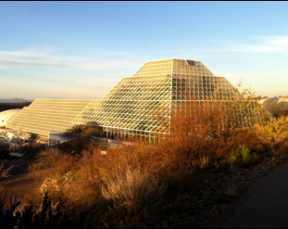 The University of Arizona's Biosphere 2 earth systems research facility in Oracle, AZ. Credit: flickr.com/photos/tim846 (Tim Bailey, CC Attribution)