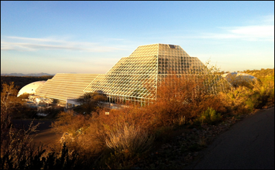 The University of Arizona's Biosphere 2 earth systems research facility in Oracle, AZ. Credit: flickr.com/photos/tim846 (Tim Bailey, CC Attribution)