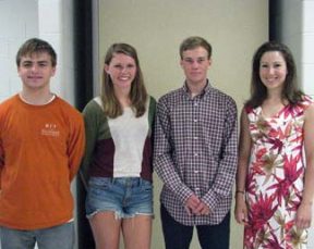 Bernards High School AP Environmental Science students (from left) Matt Whitlock, Kate Hildebrandt, and Till Rosscamp with AP Environmental Sciences teacher Karen DeTrolio.