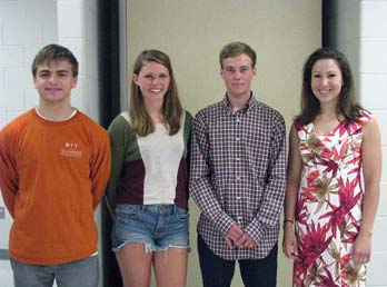 Bernards High School AP Environmental Science students (from left) Matt Whitlock, Kate Hildebrandt, and Till Rosscamp with AP Environmental Sciences teacher Karen DeTrolio.