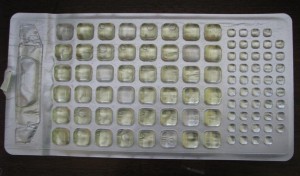 A tray filled with sample water ready for incubation.