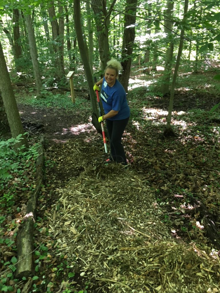 CTW volunteer improving trails in Harding Township
